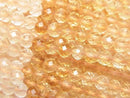 [Video] High Quality! Citrine AAA- Faceted Round 4mm 1strand beads (aprx.15inch/37cm)