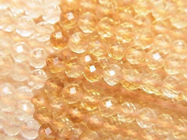 [Video] High Quality! Citrine AAA- Faceted Round 4mm 1strand beads (aprx.15inch/37cm)