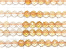 [Video] High Quality! Citrine AAA- Faceted Round 4mm 1strand beads (aprx.15inch/37cm)