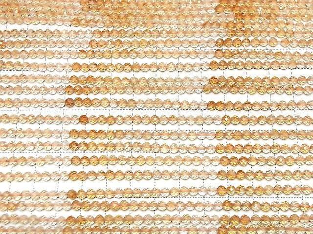 [Video] High Quality! Citrine AAA- Faceted Round 4mm 1strand beads (aprx.15inch/37cm)