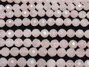 [Video]High Quality! Rose Quartz AA++ 64Faceted Round 14mm half or 1strand beads (aprx.15inch/38cm)