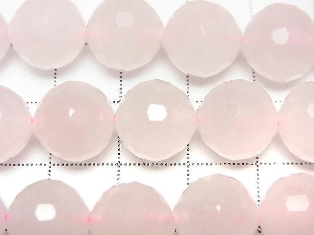 [Video]High Quality! Rose Quartz AA++ 128Faceted Round 12mm half or 1strand beads (aprx.15inch/37cm)