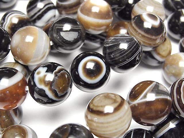 [Video] Tibetan Agate (Eye Agate) AAA Round 14mm Bracelet