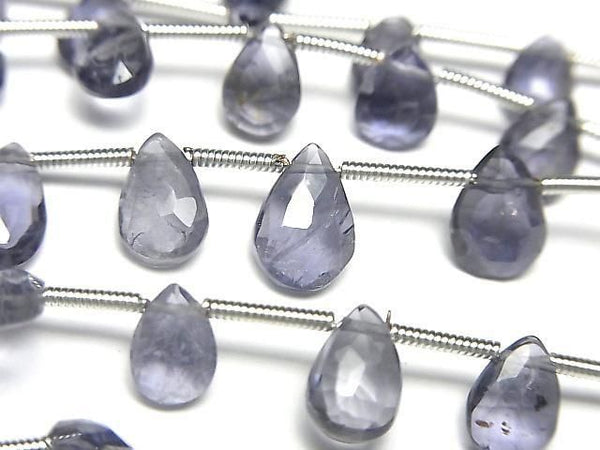 [Video] Iolite AA++ Pear Shape Faceted Briolette 1strand beads (approx. 7 inches/17 cm)