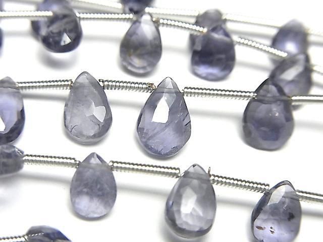[Video] Iolite AA++ Pear Shape Faceted Briolette 1strand beads (approx. 7 inches/17 cm)