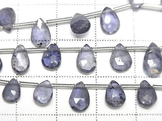 [Video] Iolite AA++ Pear Shape Faceted Briolette 1strand beads (approx. 7 inches/17 cm)