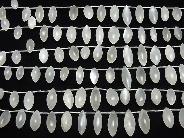 [Video] White Moonstone AA++ Marquise Rice (Smooth) half or 1strand (18 pcs)