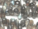 [Video]High Quality Labradorite AA++ Drop Faceted Briolette half or 1strand beads (aprx.6inch/15cm)