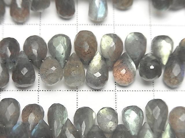 [Video]High Quality Labradorite AA++ Drop Faceted Briolette half or 1strand beads (aprx.6inch/15cm)