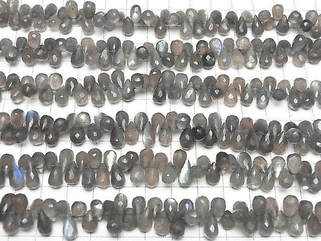 [Video]High Quality Labradorite AA++ Drop Faceted Briolette half or 1strand beads (aprx.6inch/15cm)