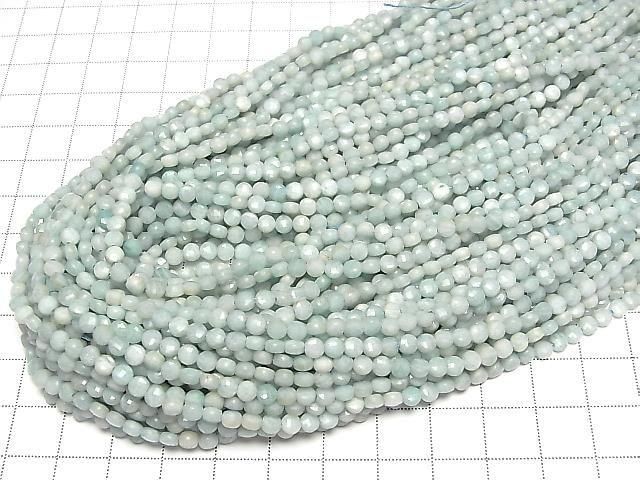 [Video]High Quality! Amazonite AA Faceted Coin 4x4mm 1strand beads (aprx.15inch/36cm)