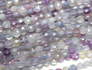 [Video] High Quality! Multicolor Fluorite AA+ Faceted Coin 4x4mm 1strand beads (approx. 15 inches/36 cm)