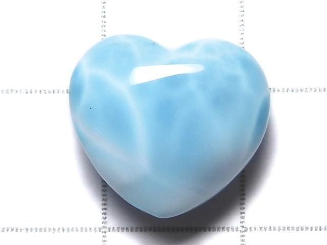 [Video][One of a Kind] High Quality Larimar Pectolite AAA Heart [Half Drilled Hole] 1pc NO.58