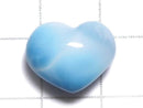 [Video][One of a Kind] High Quality Larimar Pectolite AAA Heart [Half Drilled Hole] 1pc NO.59