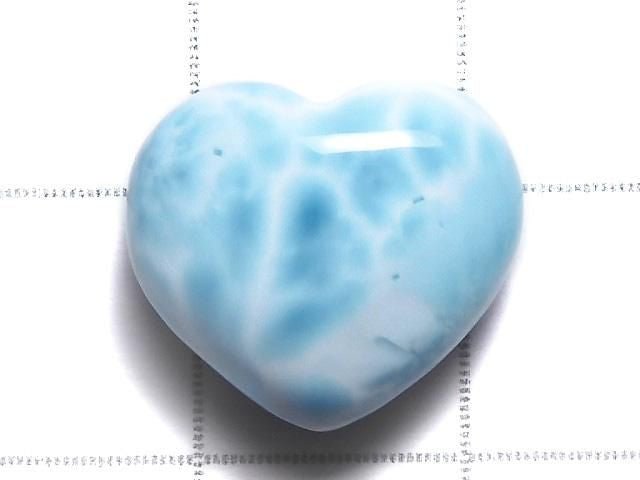 [Video][One of a Kind] High Quality Larimar Pectolite AAA Heart [Half Drilled Hole] 1pc NO.60