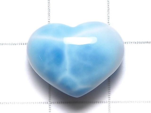 [Video][One of a Kind] High Quality Larimar Pectolite AAA Heart [Half Drilled Hole] 1pc NO.61