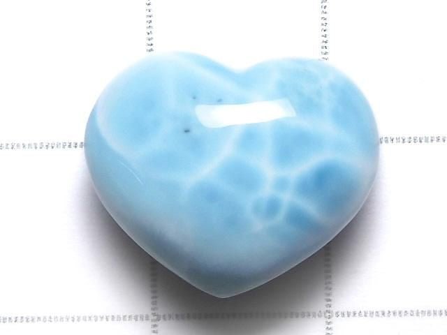 [Video][One of a Kind] High Quality Larimar Pectolite AAA Heart [Half Drilled Hole] 1pc NO.64