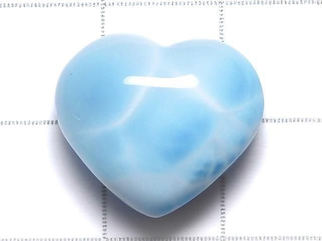 [Video][One of a Kind] High Quality Larimar Pectolite AAA Heart [Half Drilled Hole] 1pc NO.65