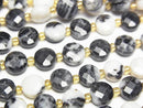 [Video] High Quality! Zebra Jasper Faceted Coin 6x6x4mm 1strand beads (approx. 15 inches/37 cm)