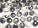 [Video] High Quality! Zebra Jasper Faceted Coin 6x6x4mm 1strand beads (approx. 15 inches/37 cm)