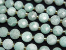[Video] High Quality! Amazonite AA Faceted Coin 6x6x4mm half or 1strand beads (aprx.15inch/36cm)