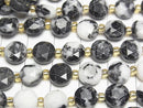 [Video] High Quality! Zebra Jasper Hexagram Faceted Coin 8x8x5mm 1strand beads (approx. 15 inches/37 cm)