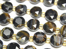 [Video] High Quality! Mixed Tiger's Eye AA++ Hexagram Faceted Coin 8x8x5mm 1strand beads (approx. 15 inches/36 cm)