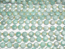 [Video] High Quality! Amazonite AA Hexagram Faceted Coin 8x8x5mm half or 1strand beads (aprx.15inch/36cm)