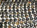 [Video] High Quality! Mixed Tiger's Eye AA++ Hexagram Faceted Coin 10x10x5mm Half or 1strand beads (approx. 15 inches/36 cm)
