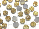 [Video] Druzy Agate Round Cabochon 6x6mm Gold Plated 5pcs