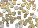 [Video] Druzy Agate Oval Cabochon 8x6mm Gold Plated 4pcs