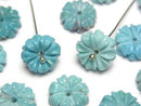 [Video] Turquoise AA++ Flower 10mm Blue [Center Hole] 2pcs