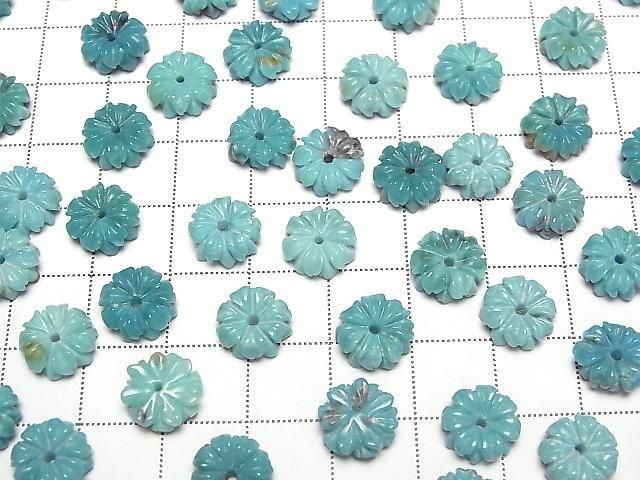 [Video] Turquoise AA++ Flower 10mm Blue [Center Hole] 2pcs