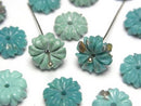 [Video] Turquoise AA++ Flower 10mm Green [Center Hole] 2pcs