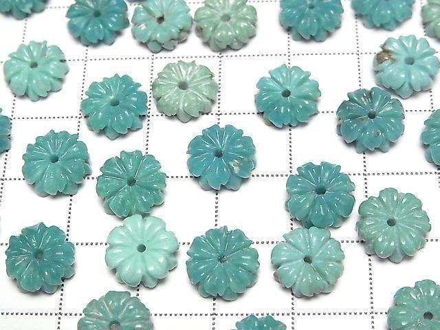 [Video] Turquoise AA++ Flower 10mm Green [Center Hole] 2pcs