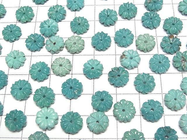 [Video] Turquoise AA++ Flower 10mm Green [Center Hole] 2pcs