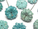 [Video] Turquoise AA++ Flower 12mm Green [Center Hole] 2pcs
