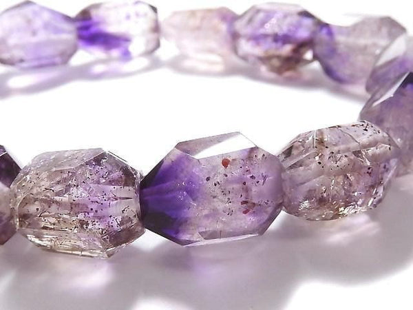 [Video][One of a kind] Elestial Quartz AAA- Faceted Nugget Bracelet NO.101
