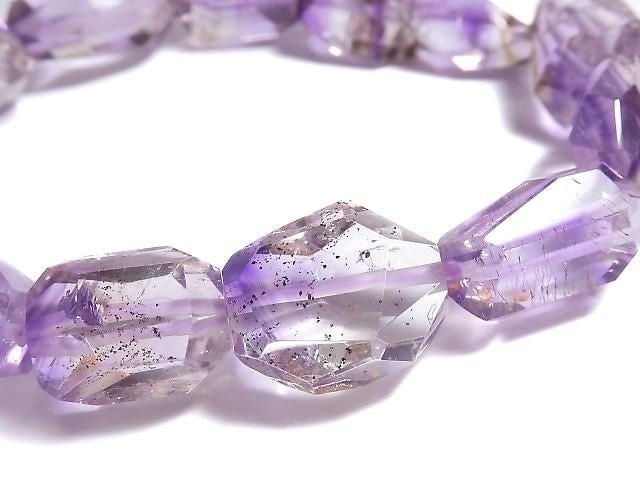[Video][One of a kind] Elestial Quartz AAA- Faceted Nugget Bracelet NO.102