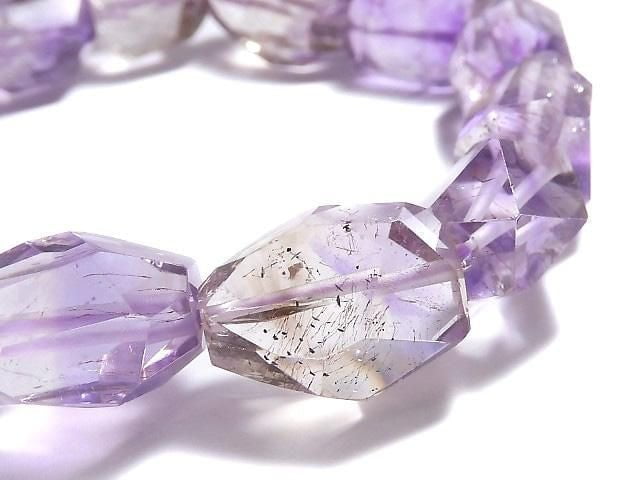 [Video][One of a kind] Elestial Quartz AAA- Faceted Nugget Bracelet NO.107
