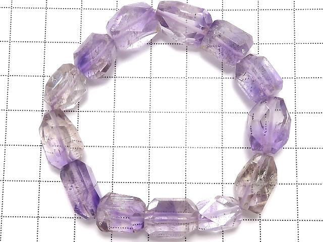 [Video][One of a kind] Elestial Quartz AAA- Faceted Nugget Bracelet NO.107