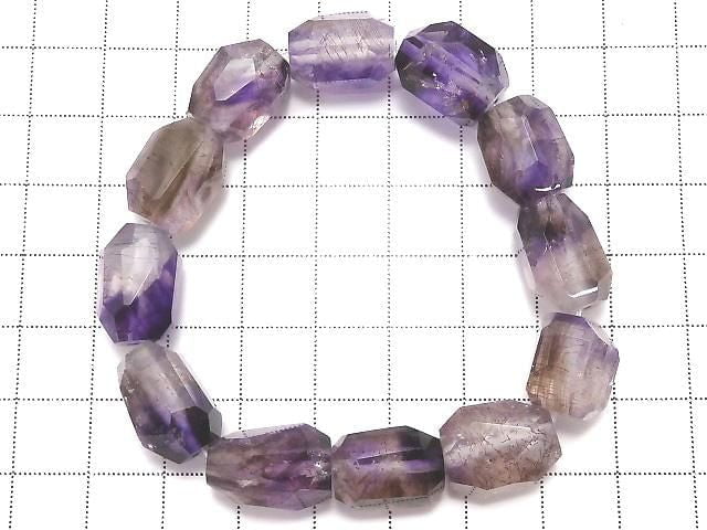 [Video][One of a kind] Elestial Quartz AAA- Faceted Nugget Bracelet NO.109