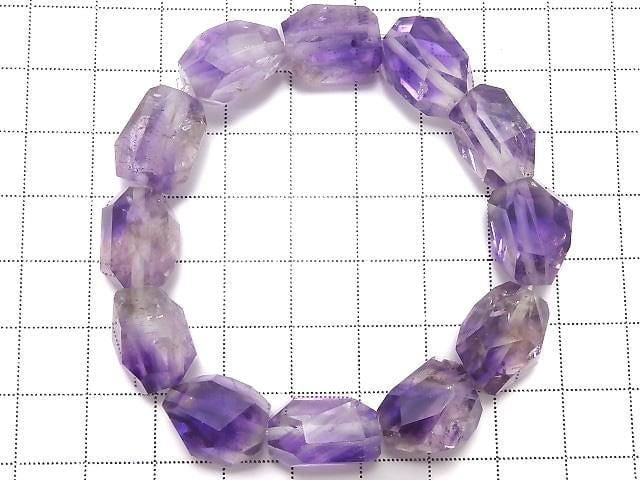 [Video][One of a kind] Elestial Quartz AAA- Faceted Nugget Bracelet NO.112