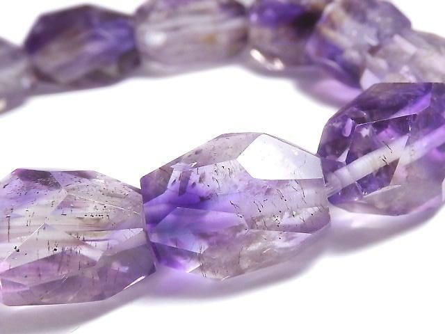 [Video][One of a kind] Elestial Quartz AAA- Faceted Nugget Bracelet NO.113