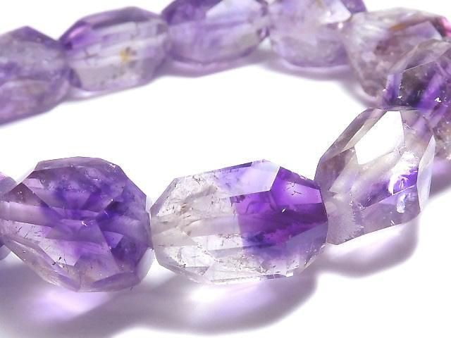 [Video][One of a kind] Elestial Quartz AAA- Faceted Nugget Bracelet NO.115