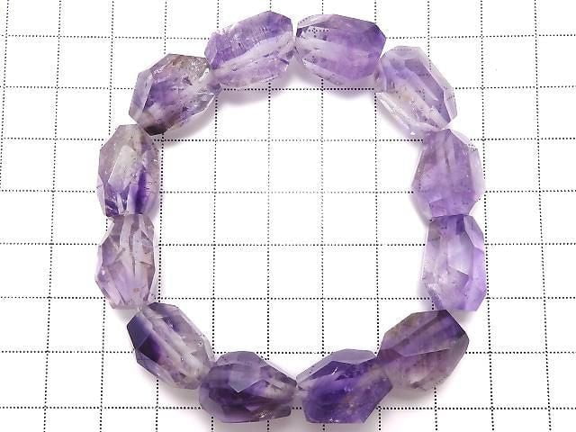 [Video][One of a kind] Elestial Quartz AAA- Faceted Nugget Bracelet NO.115