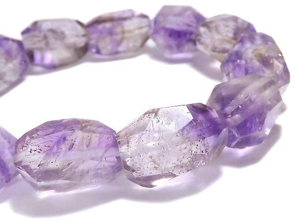 [Video][One of a kind] Elestial Quartz AAA- Faceted Nugget Bracelet NO.118