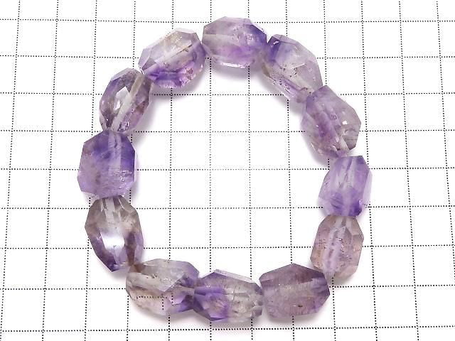 [Video][One of a kind] Elestial Quartz AAA- Faceted Nugget Bracelet NO.118