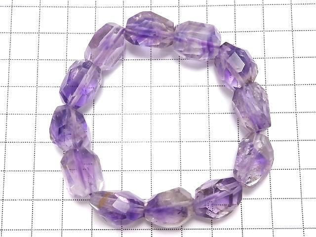 [Video][One of a kind] Elestial Quartz AAA- Faceted Nugget Bracelet NO.119