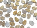 [Video] Druzy Agate Pear Shape Cabochon 12x8mm Gold Plated 3pcs
